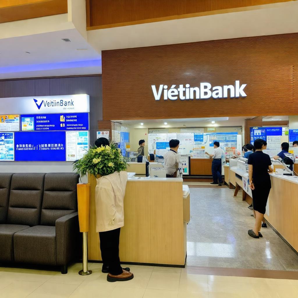 Khu vực giao dịch và dịch vụ tại VietinBank Hồ Tùng Mậu, hỗ trợ khách hàng hiệu quả