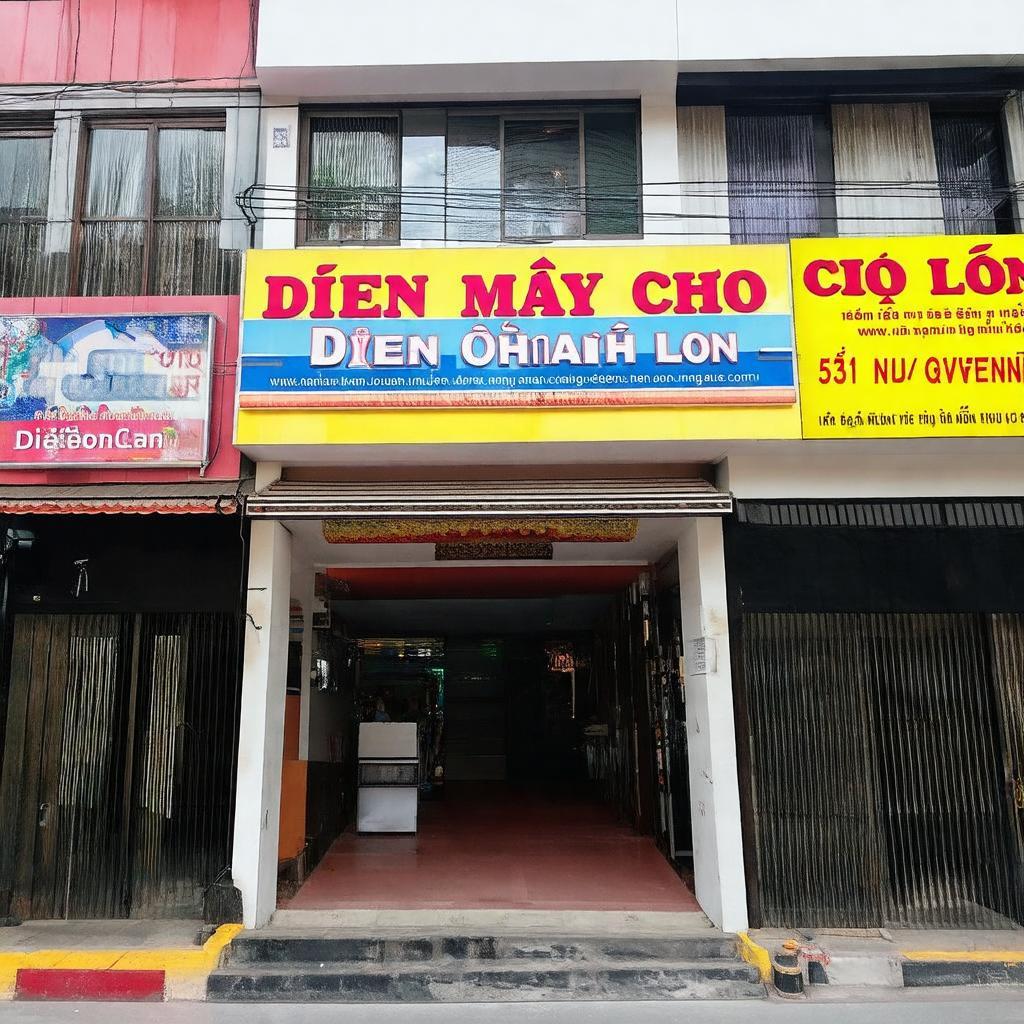 Ngoại thất siêu thị Điện Máy Chợ Lớn 531 Nguyễn Oanh Gò Vấp, bảng hiệu nổi bật.