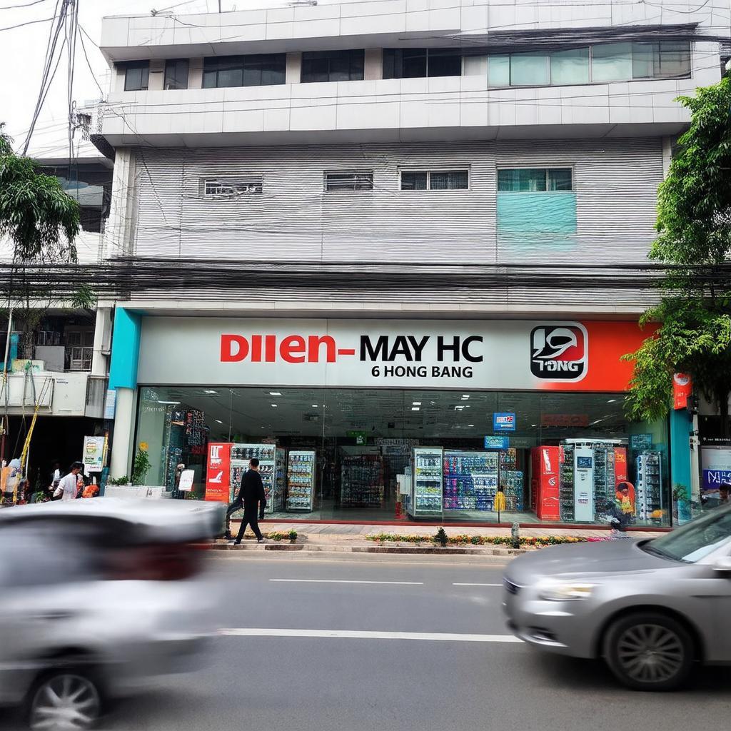 Ngoại cảnh Điện Máy HC 6 Hồng Bàng Hải Phòng, cửa hàng điện máy lớn.