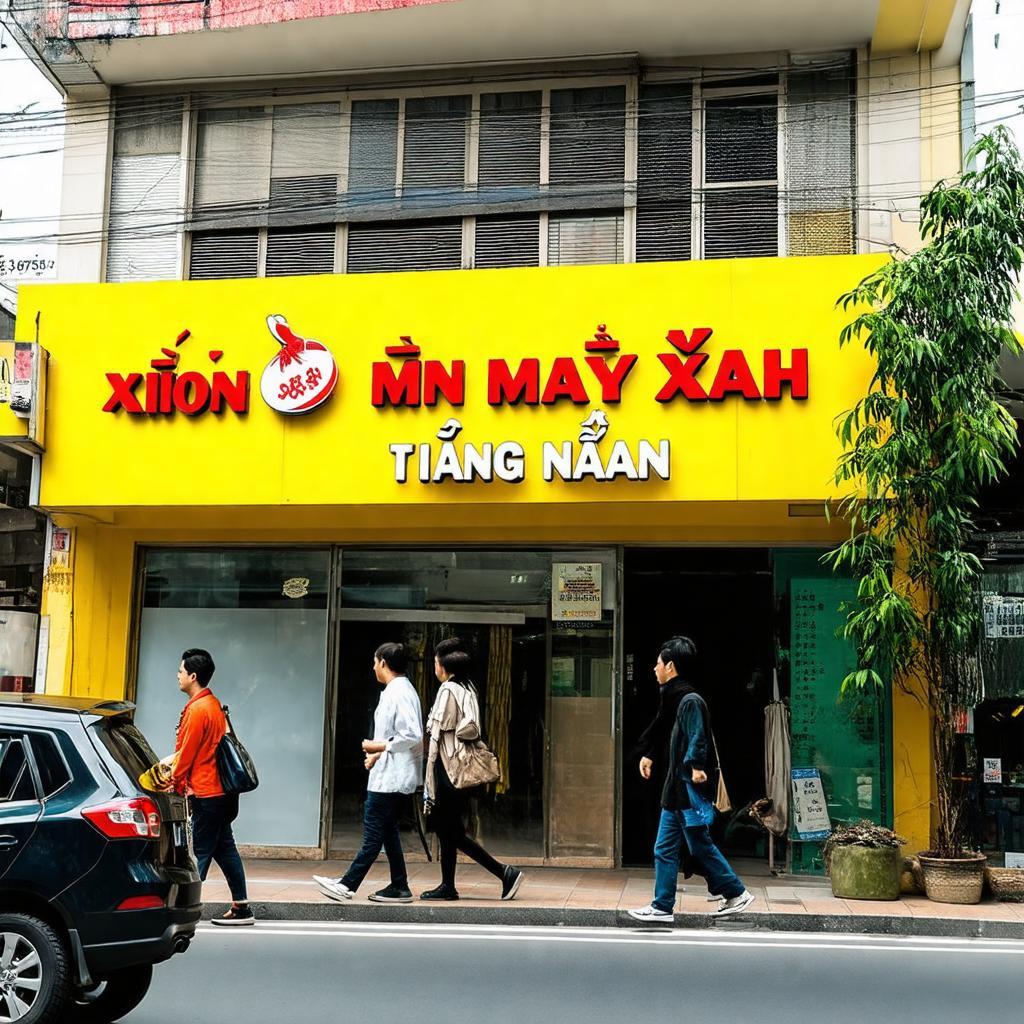 Mặt tiền Điện Máy Xanh Hưng Nhân Hưng Hà Thái Bình biển hiệu rõ nét