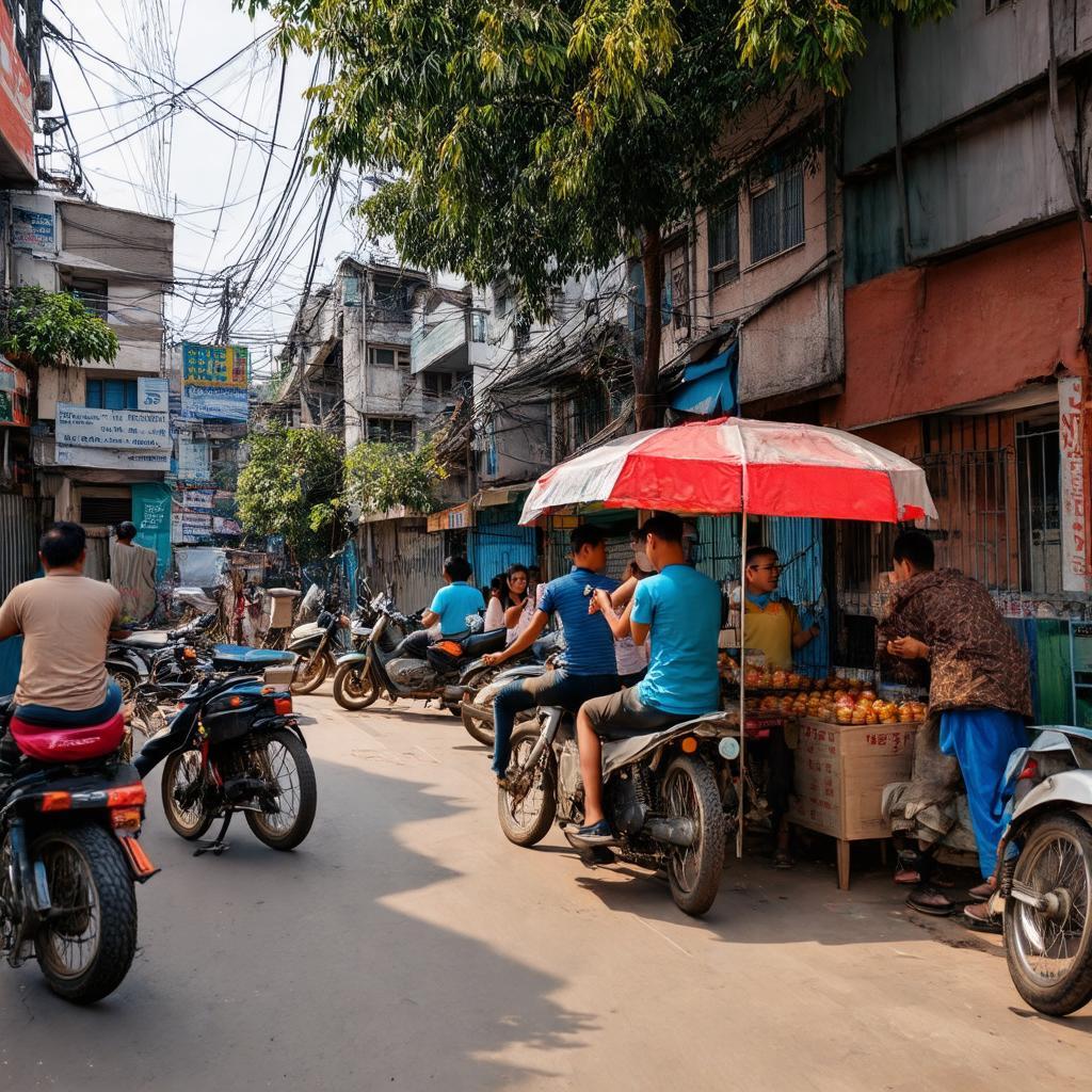 Cảnh tượng thường ngày bên trong **Hẻm 41 Phan Đăng Lưu**, thể hiện **đời sống đô thị** đặc trưng của **Bình Thạnh**