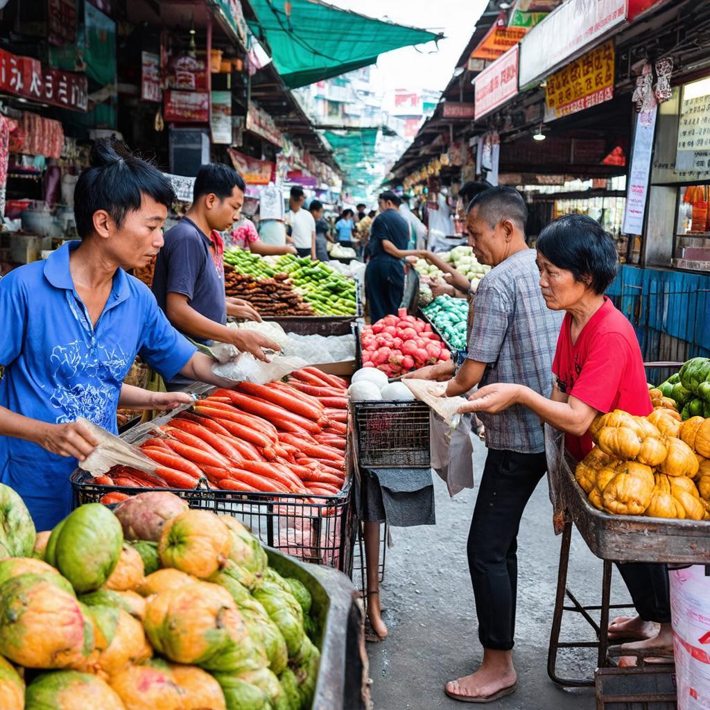 Hình ảnh đời sống thường nhật và sự tương tác thân thiện tại Chợ Đông Bình Bình Minh Vĩnh Long