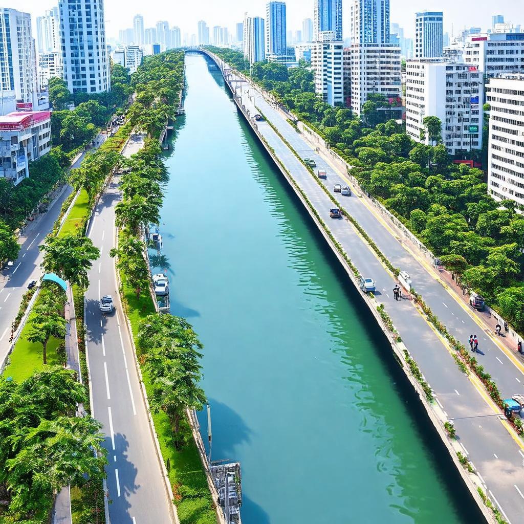 Phối cảnh dự án cải tạo Kênh Tham Lương gần khu vực Cầu Tham Lương Quận Tân Bình