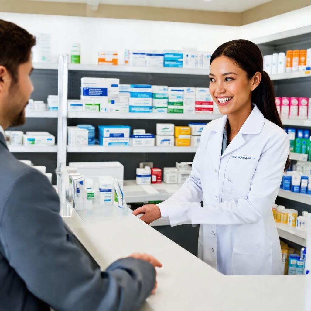 Dược sĩ Nhà thuốc Cẩm Hà nhiệt tình tư vấn về thuốc và sức khỏe cho khách hàng.
