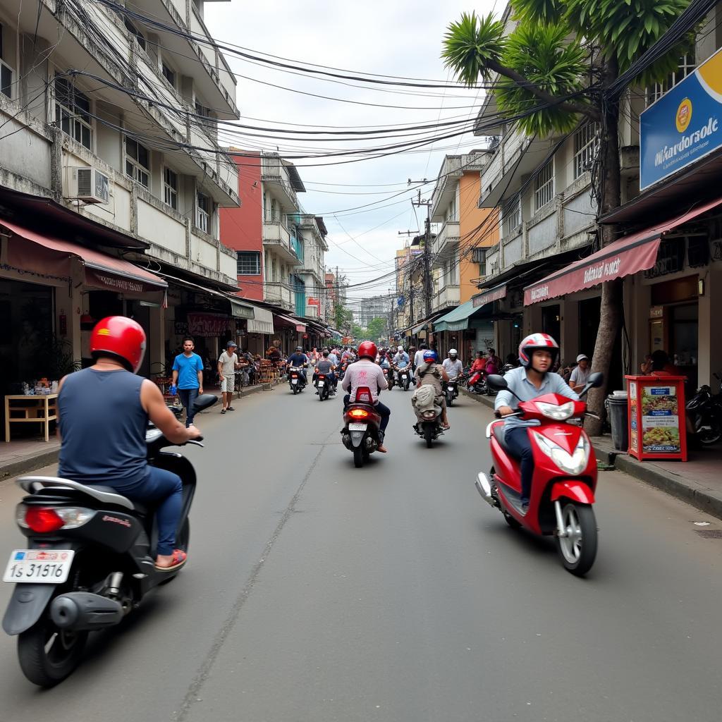 Hoạt động thường ngày trên Đường 23/10, Nha Trang phản ánh nhịp sống địa phương