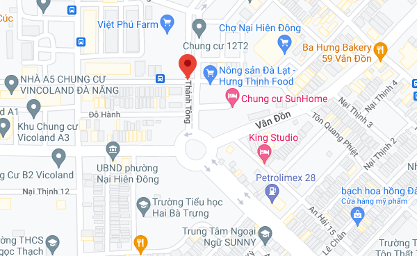 Con đường Bùi Dương Lịch tại quận Cẩm Lệ, Đà Nẵng với các cửa hàng và nhà dân hai bên đường