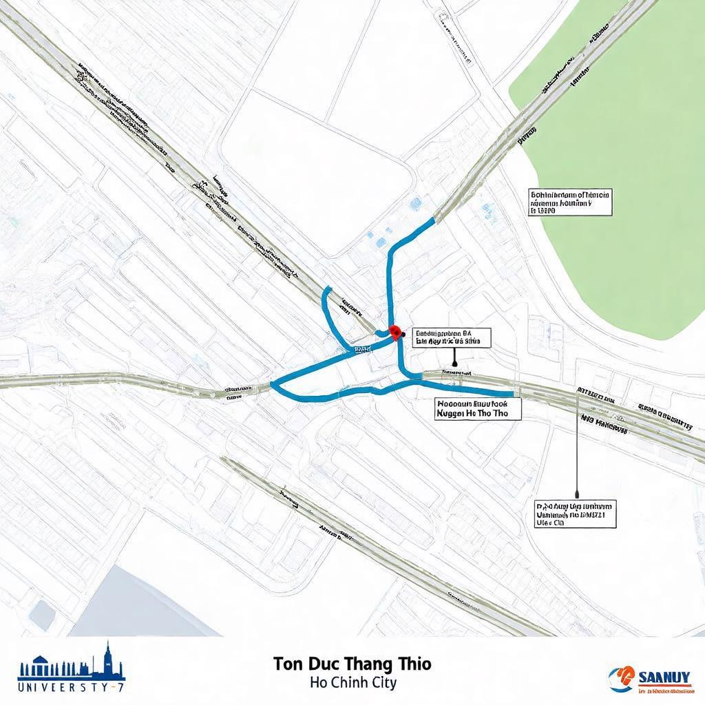 Bản đồ hướng dẫn đường đi tới Trường Đại học Tôn Đức Thắng tại Quận 7