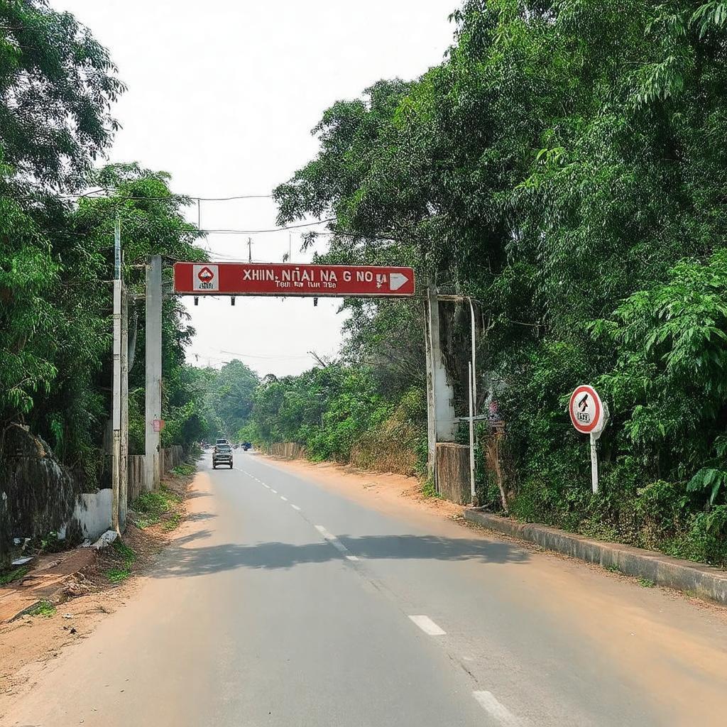 Hình ảnh minh họa đường đi từ Quốc lộ 1A dẫn vào khu vực Ấp Ngũ Phúc, Hố Nai 3