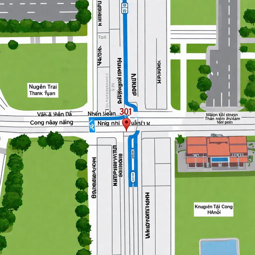 Bản đồ minh họa đường đi đến Viện Công nghiệp thực phẩm tại 301 Nguyễn Trãi Thanh Xuân Hà Nội