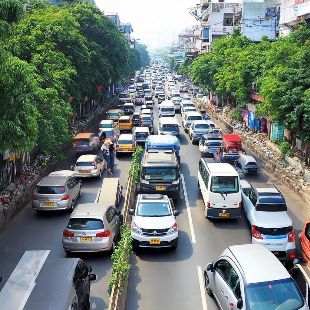 Cảnh quan giao thông trên Đường Lại Hùng Cường Vĩnh Lộc B Bình Chánh vào những giờ cao điểm trong ngày