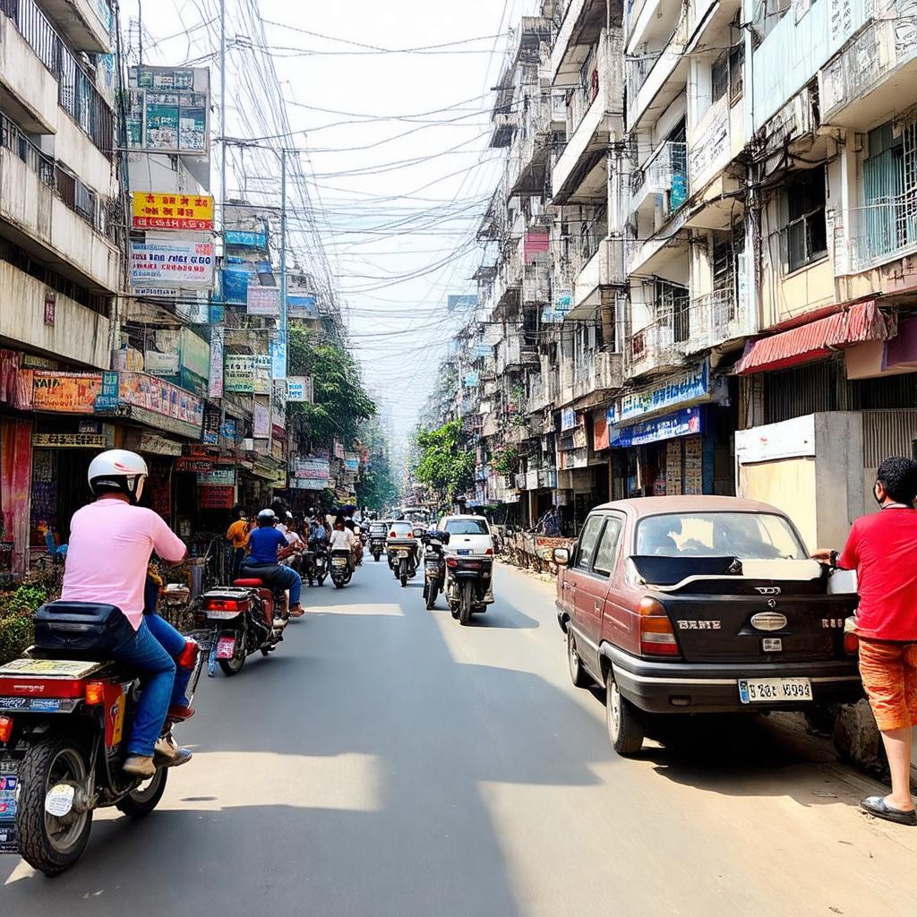 Canh duong pho Le Van Thinh TP Thu Duc dong duc phan anh nhip song nhon nhip