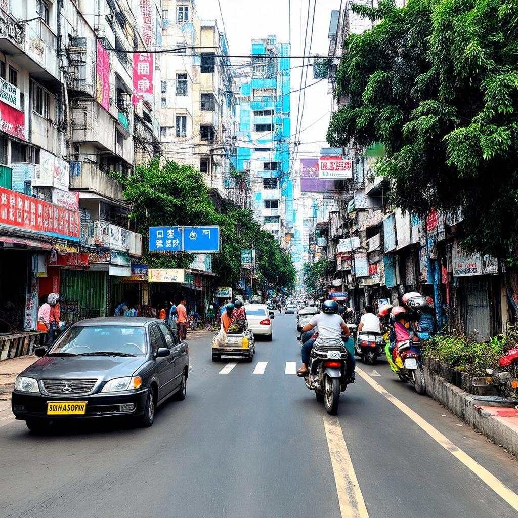 Đường Lê Văn Việt tấp nập dẫn vào Khu Công nghệ cao TP.HCM