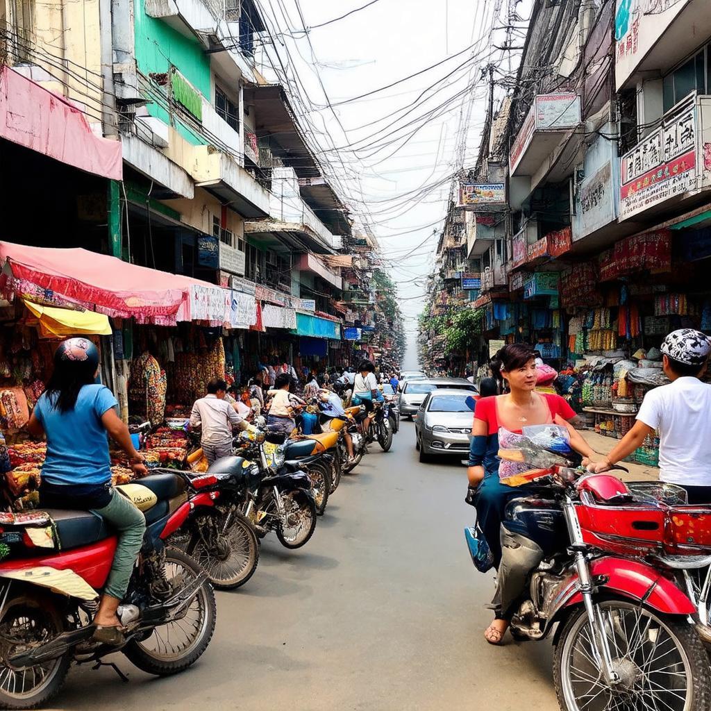 Canh duong Mieu Hai Xa dong duc, nhieu xe co va nguoi qua lai