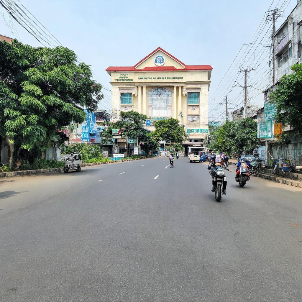 Khung cảnh đường Nguyễn Công Hoan gần trụ sở Bộ NN&PTNT