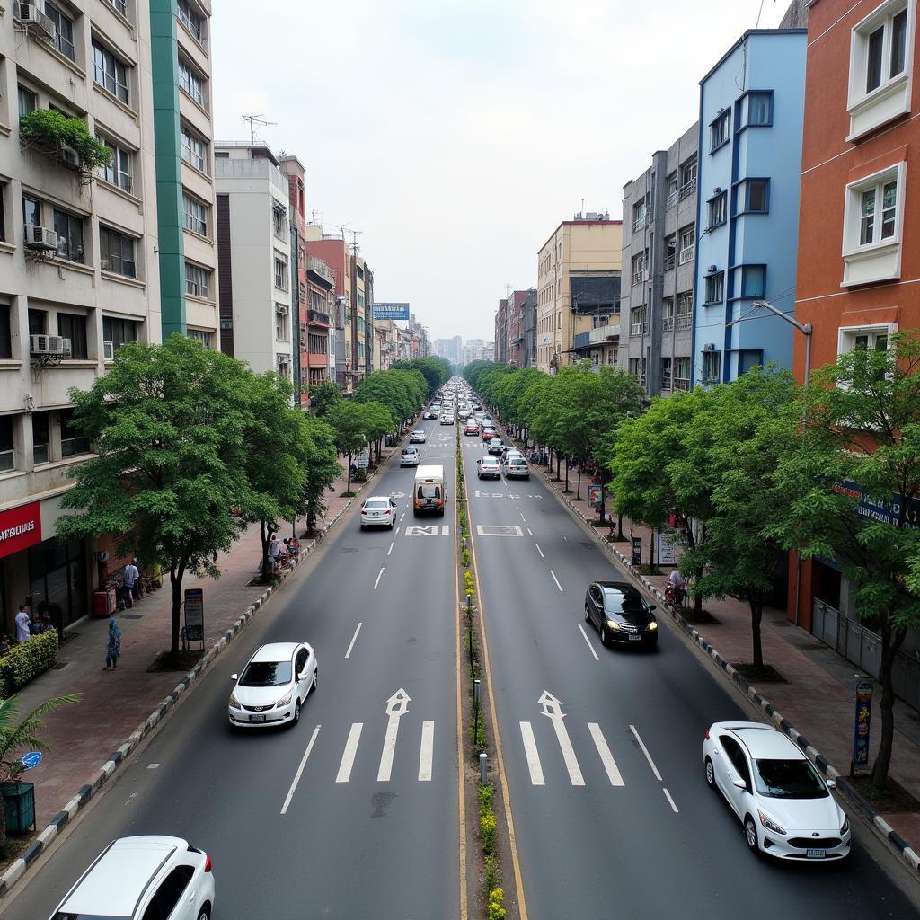 Toàn cảnh đường Phan Đăng Lưu quận Phú Nhuận nơi có địa chỉ 181