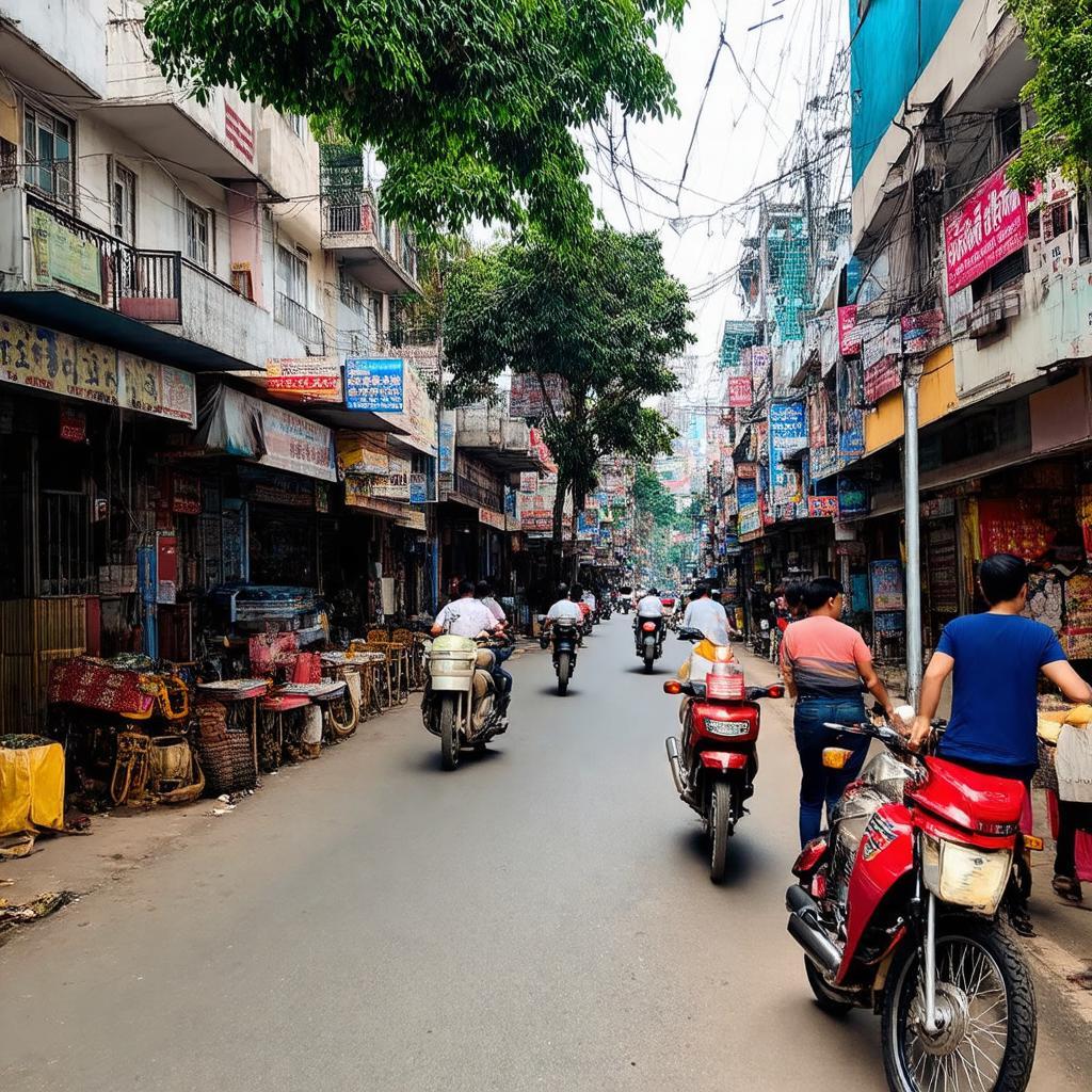 Không khí sôi động, sầm uất của con đường Phan Xích Long, quận Phú Nhuận với nhiều cửa hàng.