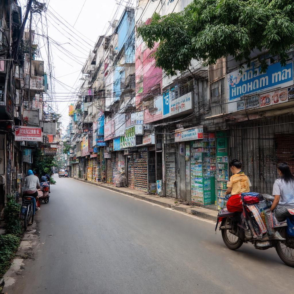 Hinh anh duong pho Quoc Tu Giam Ha Noi, minh hoa vi tri gan Nha Thuoc Phuong.