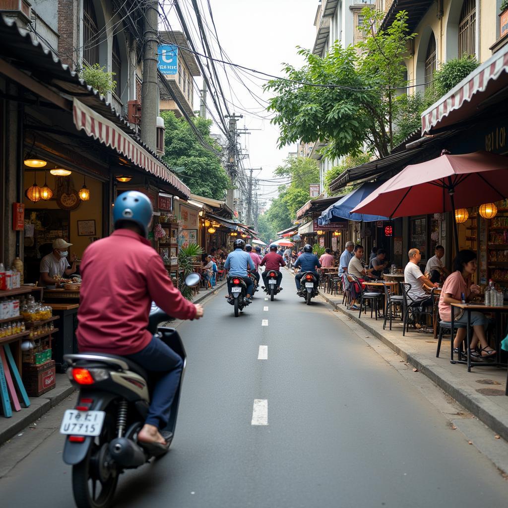 Canh dong duc tren duong To Ky gan Nga Ba Bau voi nhieu cua hang kinh doanh