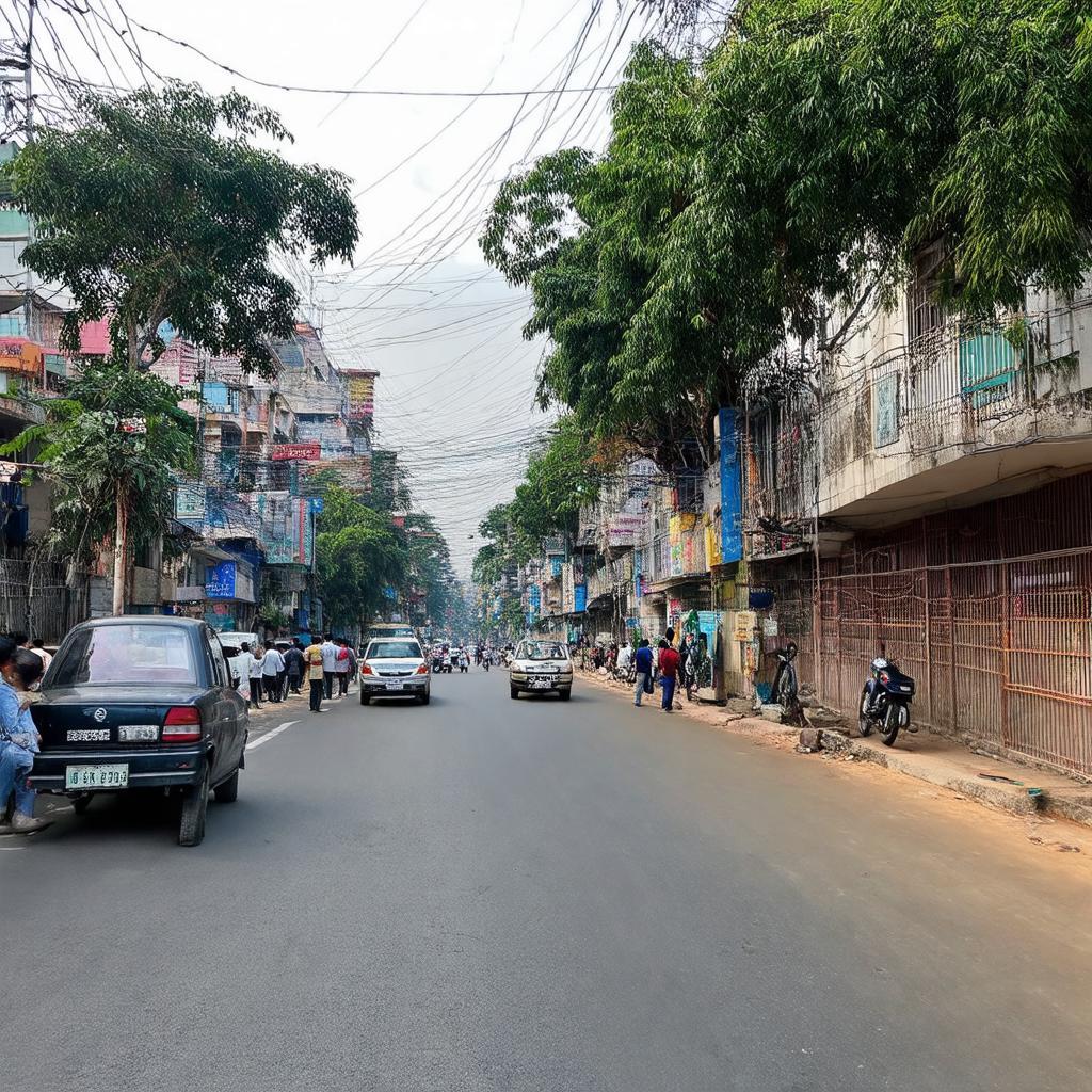 Khung canh duong Tran Phu o khu vuc trung tam thanh pho Quy Nhon, tinh Binh Dinh