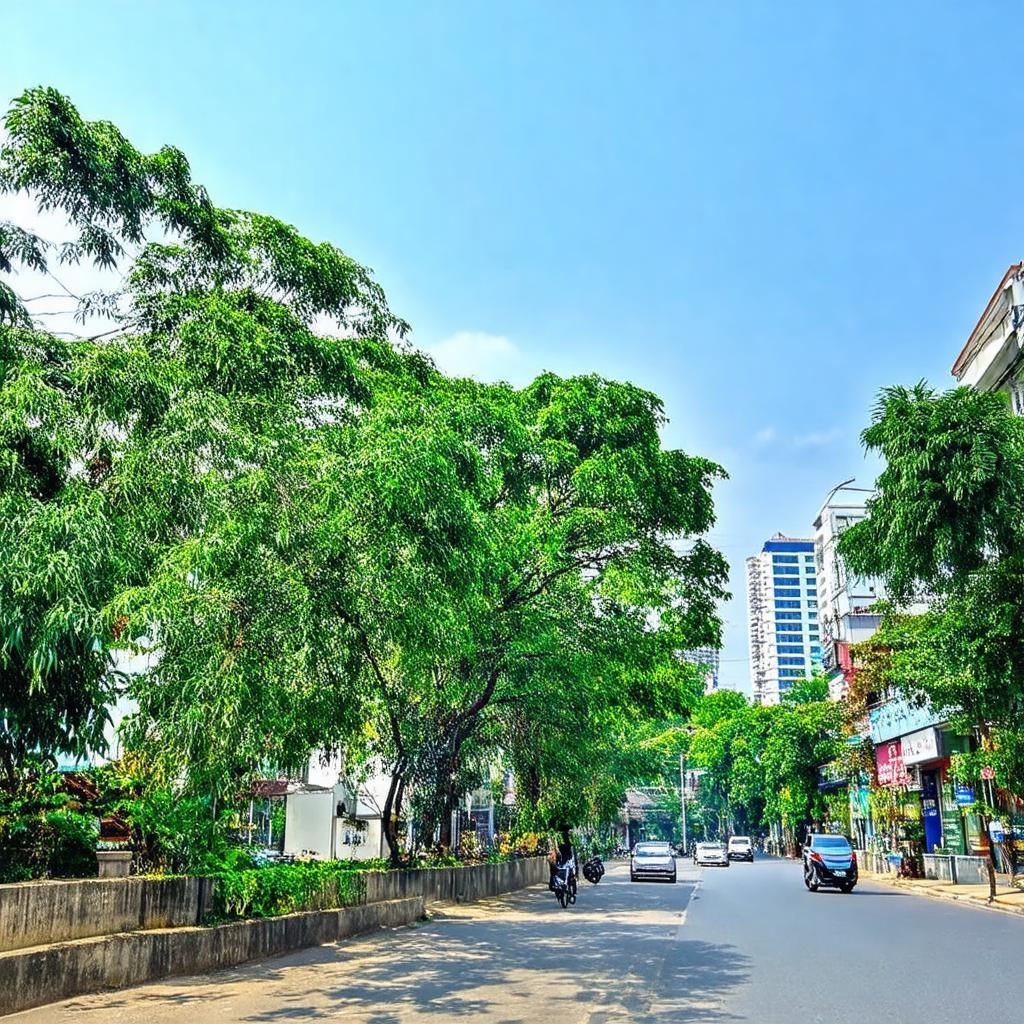 Toàn cảnh Đường Trường Sa Phú Nhuận nhìn ra bờ kè Kênh Nhiêu Lộc với cây xanh và không gian thoáng đãng