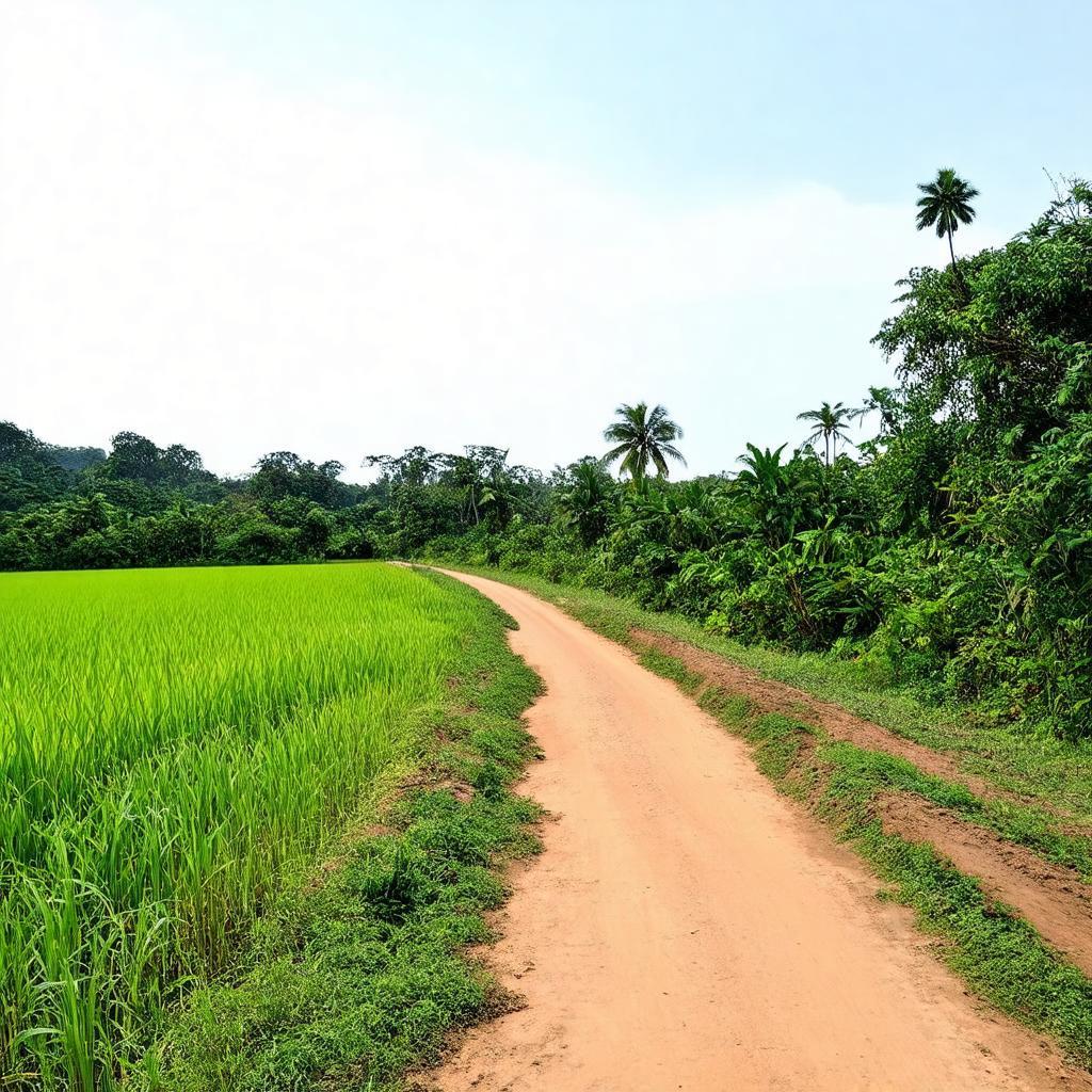 Duong vao The Bau Bi Retreat noi the hien net dep nong thon An My Quang Nam