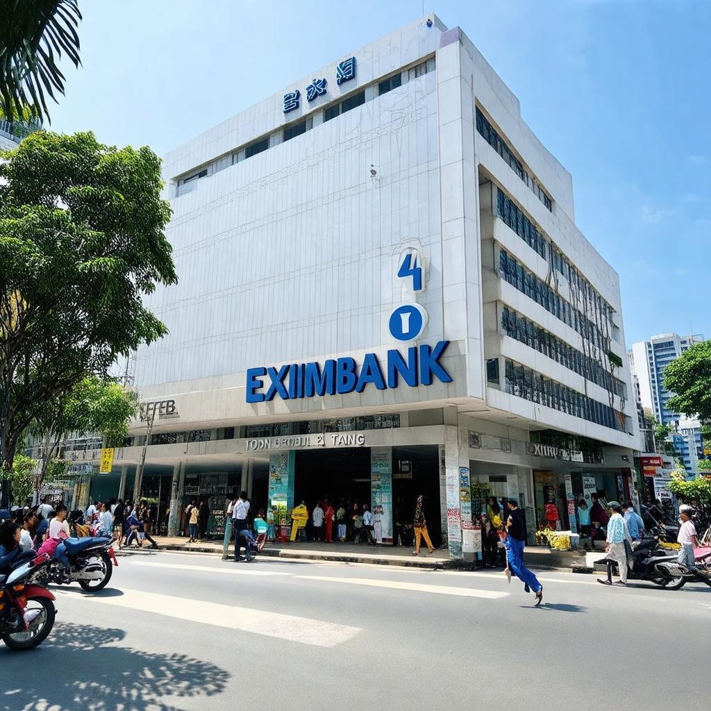 Hình ảnh mặt tiền chi nhánh Eximbank 4B Tôn Đức Thắng tại trung tâm Quận 1, TP.HCM