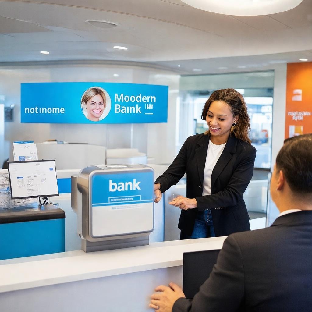 Hình ảnh giao dịch viên Eximbank đang phục vụ khách hàng tại quầy, thể hiện sự chuyên nghiệp và thân thiện