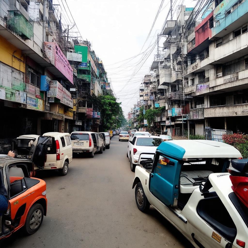 Khung cảnh nhộn nhịp của giao thông trên đường Lê Hồng Phong gần vị trí Ga Tuấn Hà Hải Phòng