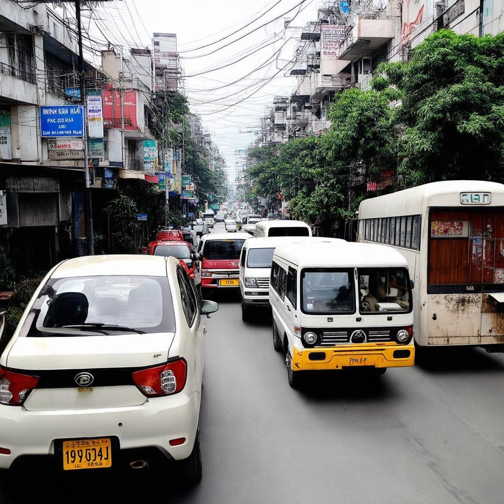 Hình ảnh về giao thông tấp nập trên đường Minh Khai, khu vực 199 Minh Khai