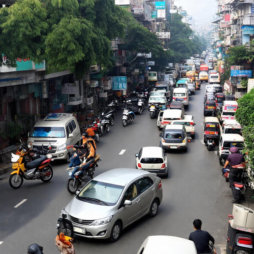 Tình hình giao thông tại Phố Phạm Văn Bạch vào giờ cao điểm ở Cầu Giấy