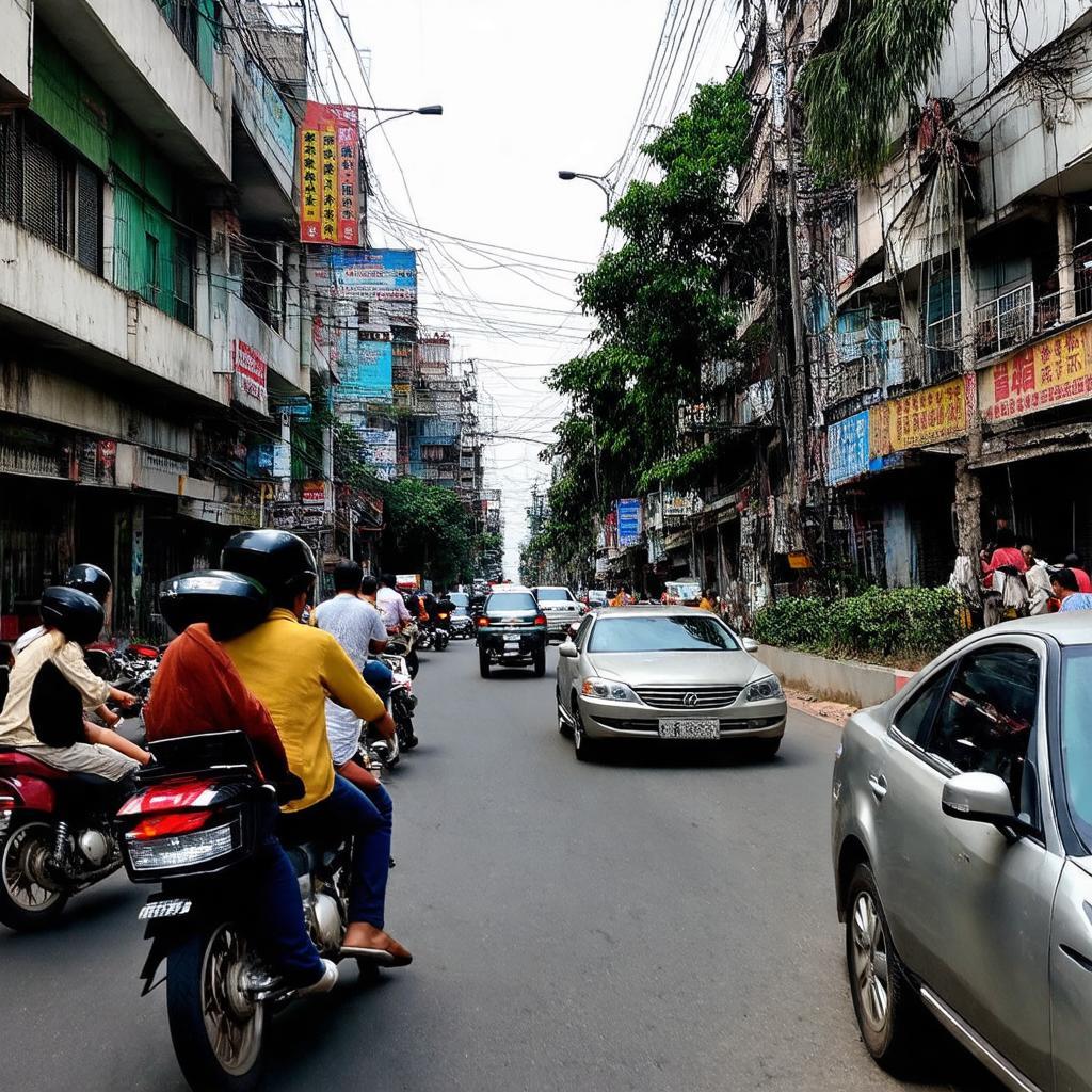 Cảnh giao thông đông đúc trên Phố Nguyễn Chính vào giờ cao điểm, phản ánh nhịp sống đô thị