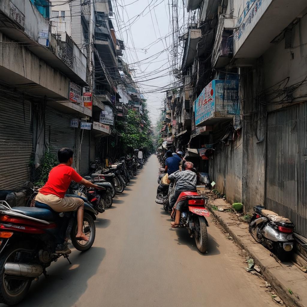 Van de giao thong, ngo hep o Ha Noi, xe may chat choi