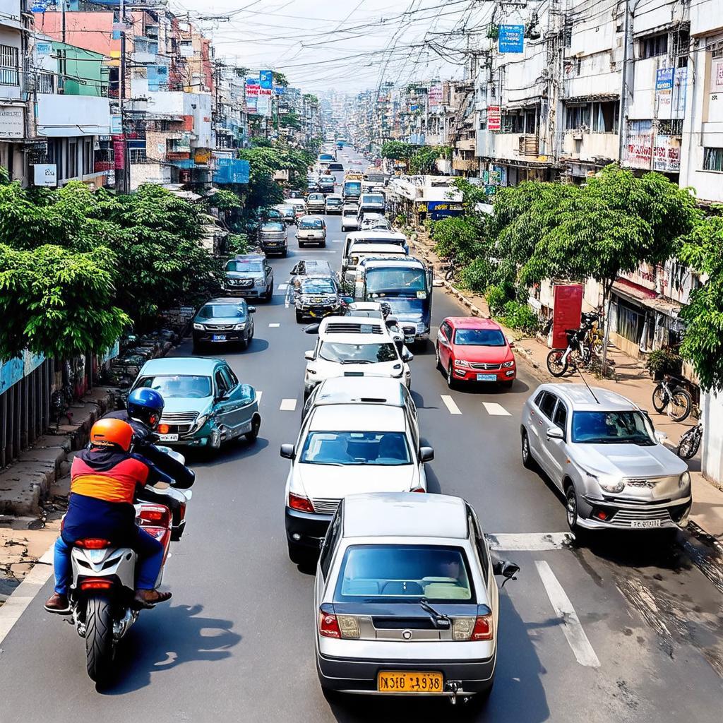 Khung cảnh giao thông sầm uất tại Ngã tư Quán Trữ, phường Quán Trữ, Kiến An, Hải Phòng