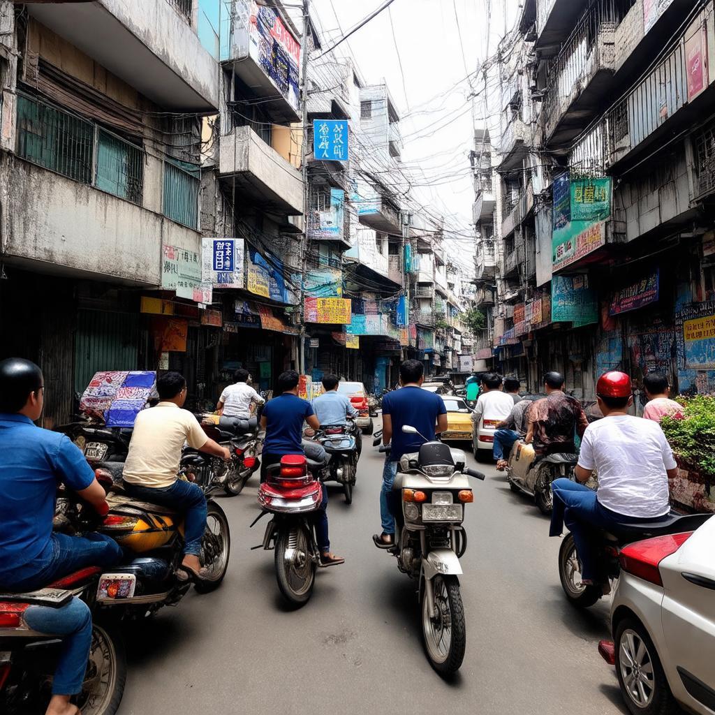 Khung cảnh giao thông tấp nập tại Ngõ 40 Xuân La, Tây Hồ vào giờ cao điểm buổi chiều