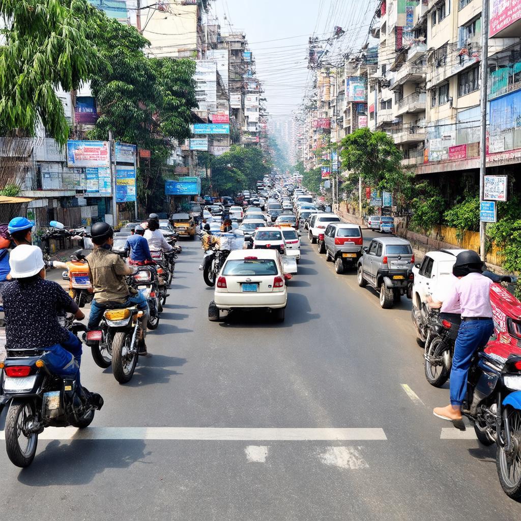 Cảnh kẹt xe giờ cao điểm tại Ngã Tư Phú Nhuận Quận Phú Nhuận TP.HCM