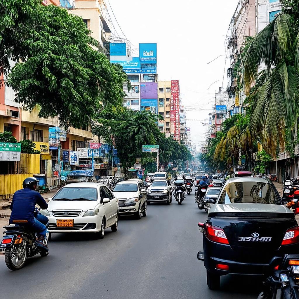 Cảnh giao thông đông đúc trên đường Nguyễn Văn Trỗi, khu vực gần lối vào Hẻm 36.