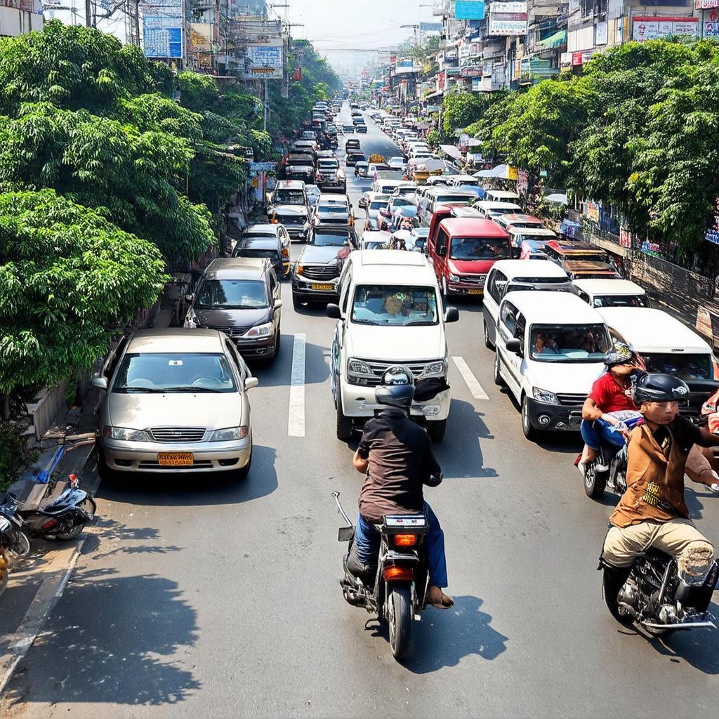 Tình hình giao thông tại Ngã ba Liên Khương, Đức Trọng, Lâm Đồng vào giờ cao điểm