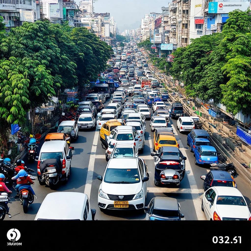 Cảnh ùn tắc giao thông nghiêm trọng tại ngã tư Lê Văn Việt Man Thiện Thủ Đức.