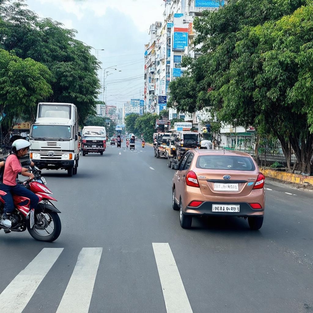 Lưu thông phương tiện qua Ngã tư Hiệp Phước, huyện Nhơn Trạch, Đồng Nai
