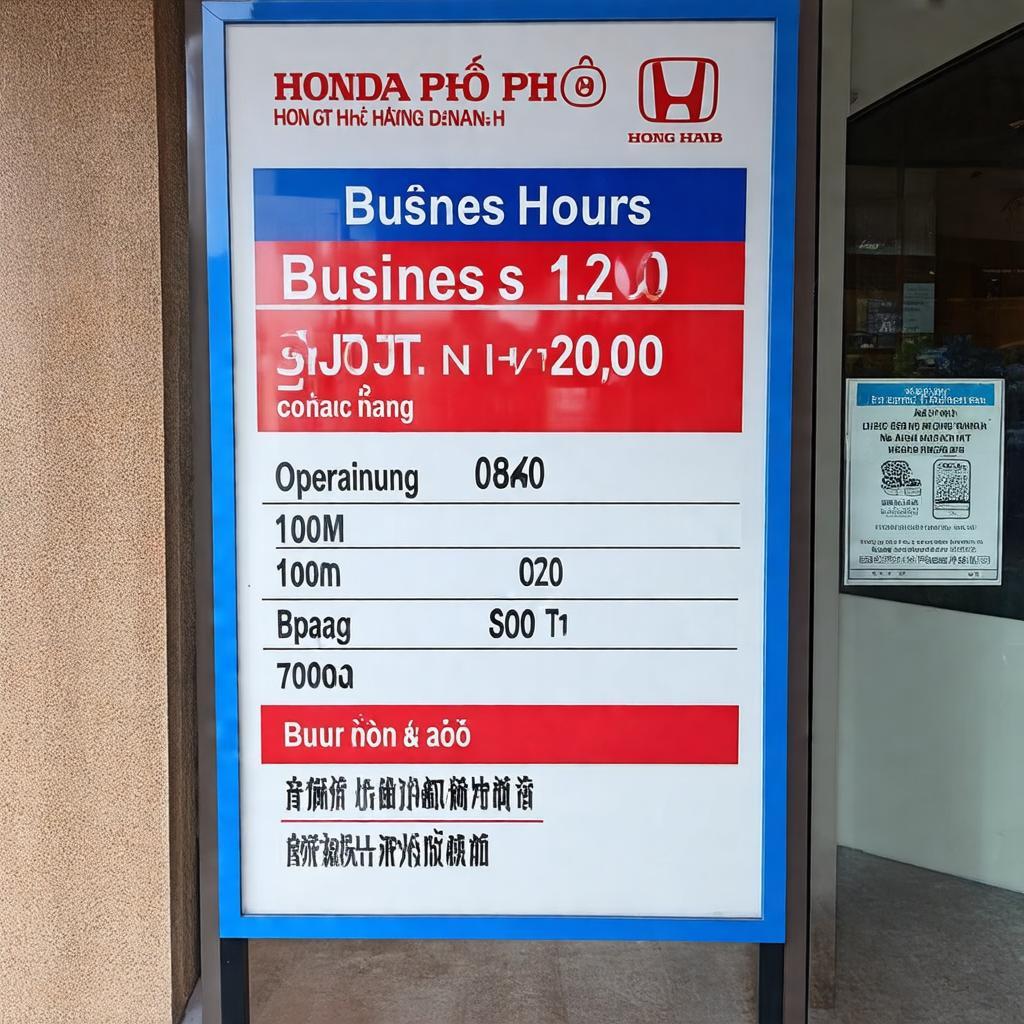 Thông tin giờ làm việc và liên hệ của Honda Phố Huế - Hồng Hạnh