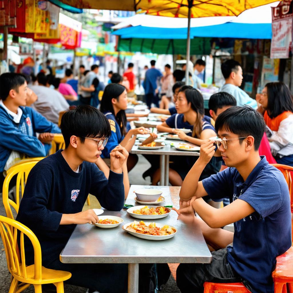 Khung cảnh giới trẻ tụ tập ăn uống tại Chợ Nhỏ Quận 9