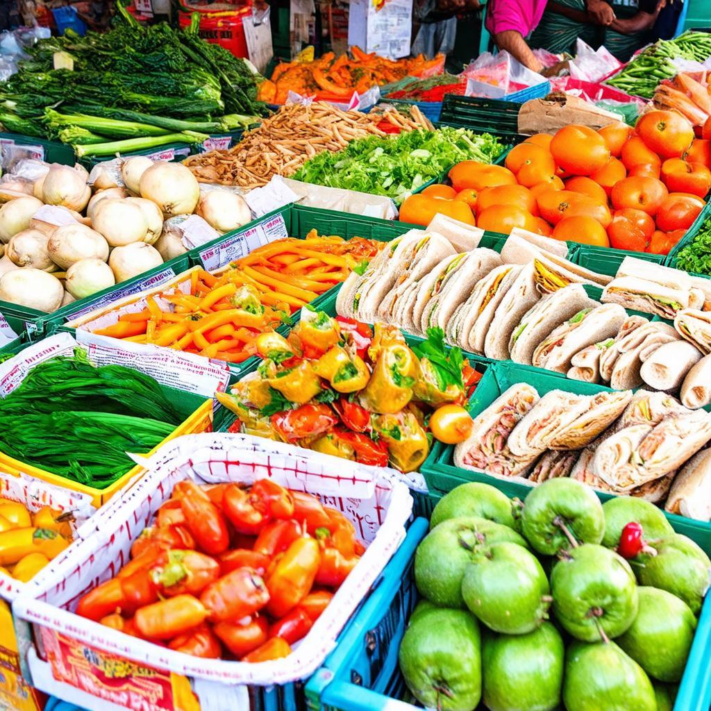Hàng hóa đa dạng tại Chợ Long Phước quận 9, thực phẩm tươi sống, đồ ăn vặt, chợ truyền thống