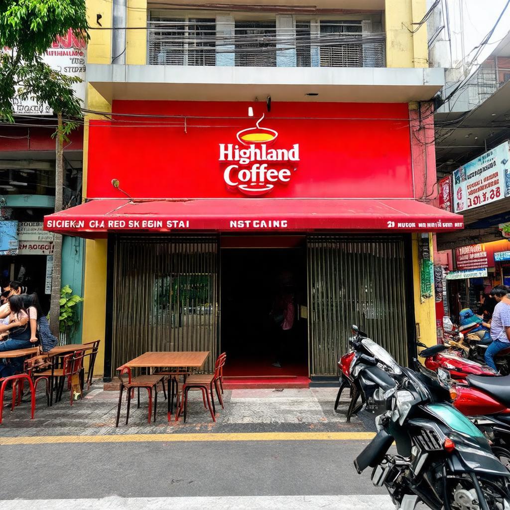 mat tien quan highland coffee 210 nguyen trai quan 1 noi bat o sai gon