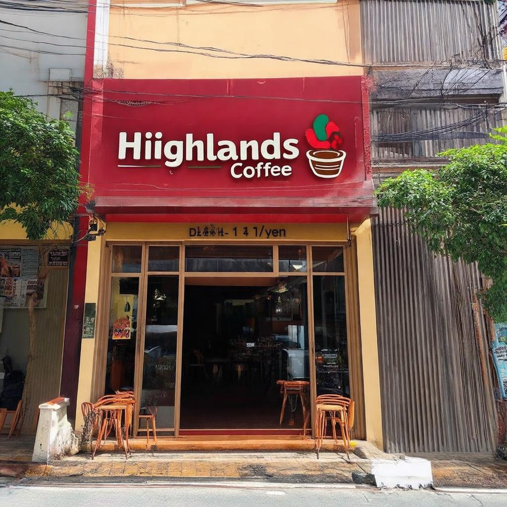 Hình ảnh mặt tiền Highlands Coffee Tạ Uyên 134 Tạ Uyên Quận 11 thu hút khách