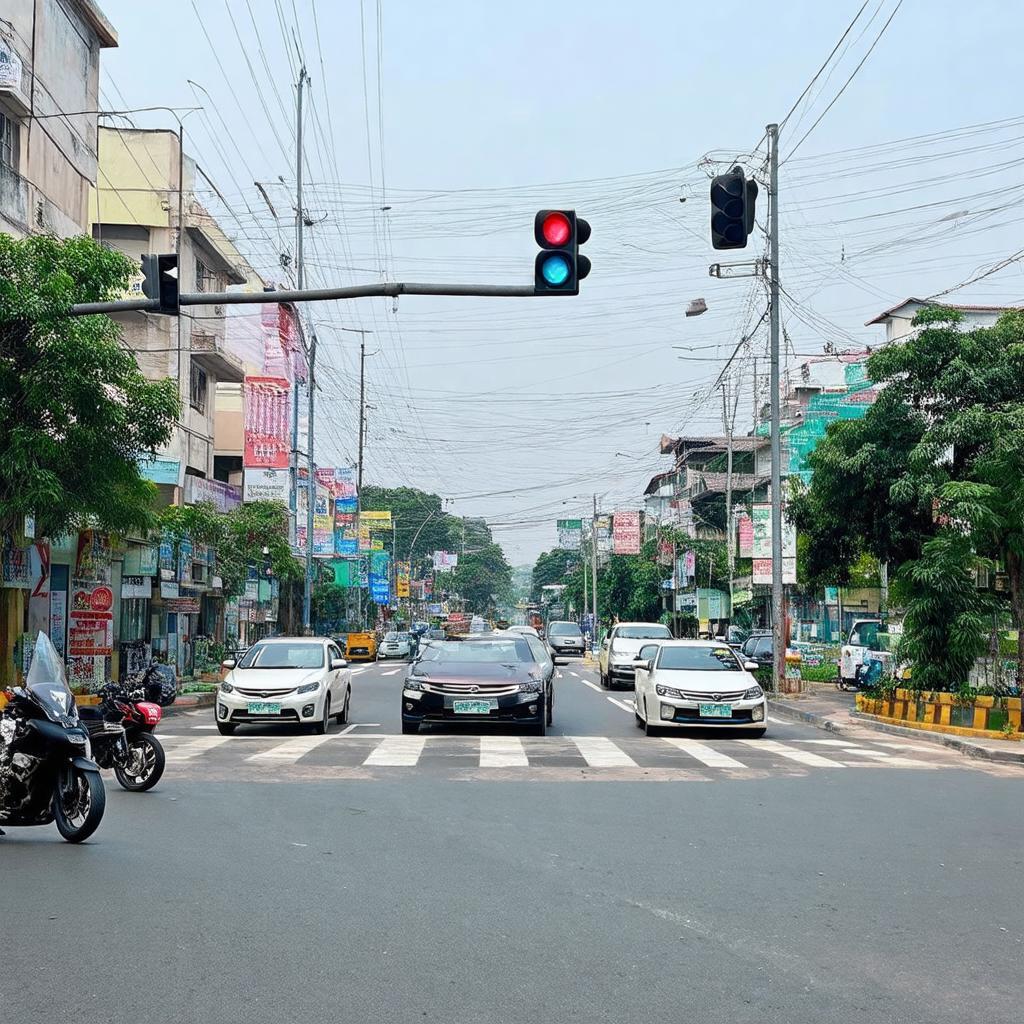 Hình ảnh thực tế về giao thông và khung cảnh tại Ngã ba Phú Sơn, xã Phú Sơn, Trảng Bom