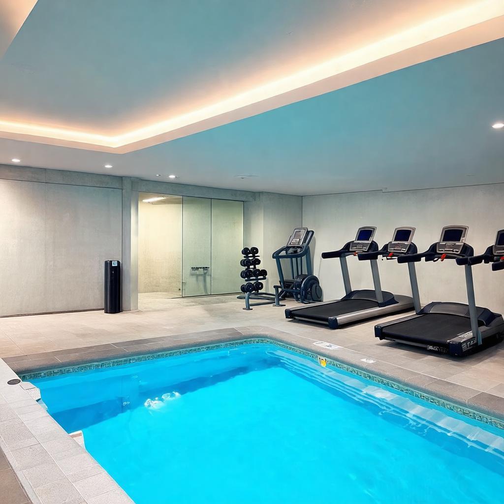 Hồ bơi và phòng gym hiện đại tại Chung Cư Star City 23 Lê Văn Lương, đáp ứng nhu cầu cư dân.