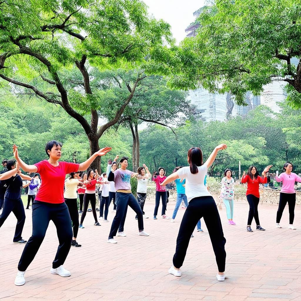 Hoạt động thể dục và cộng đồng tại Công viên Tao Đàn Sài Gòn