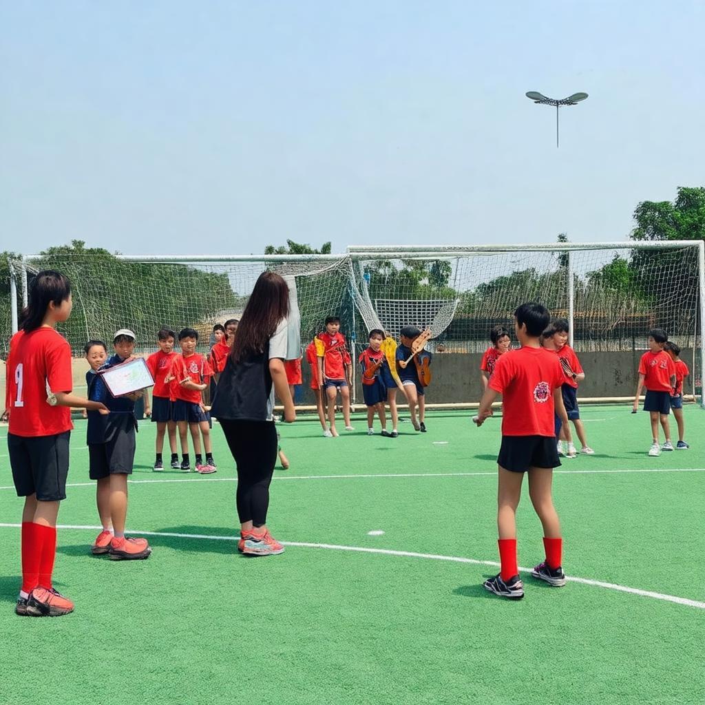 Các hoạt động ngoại khóa đa dạng giúp học sinh Trường Tiểu học Cầu Giát phát triển toàn diện.