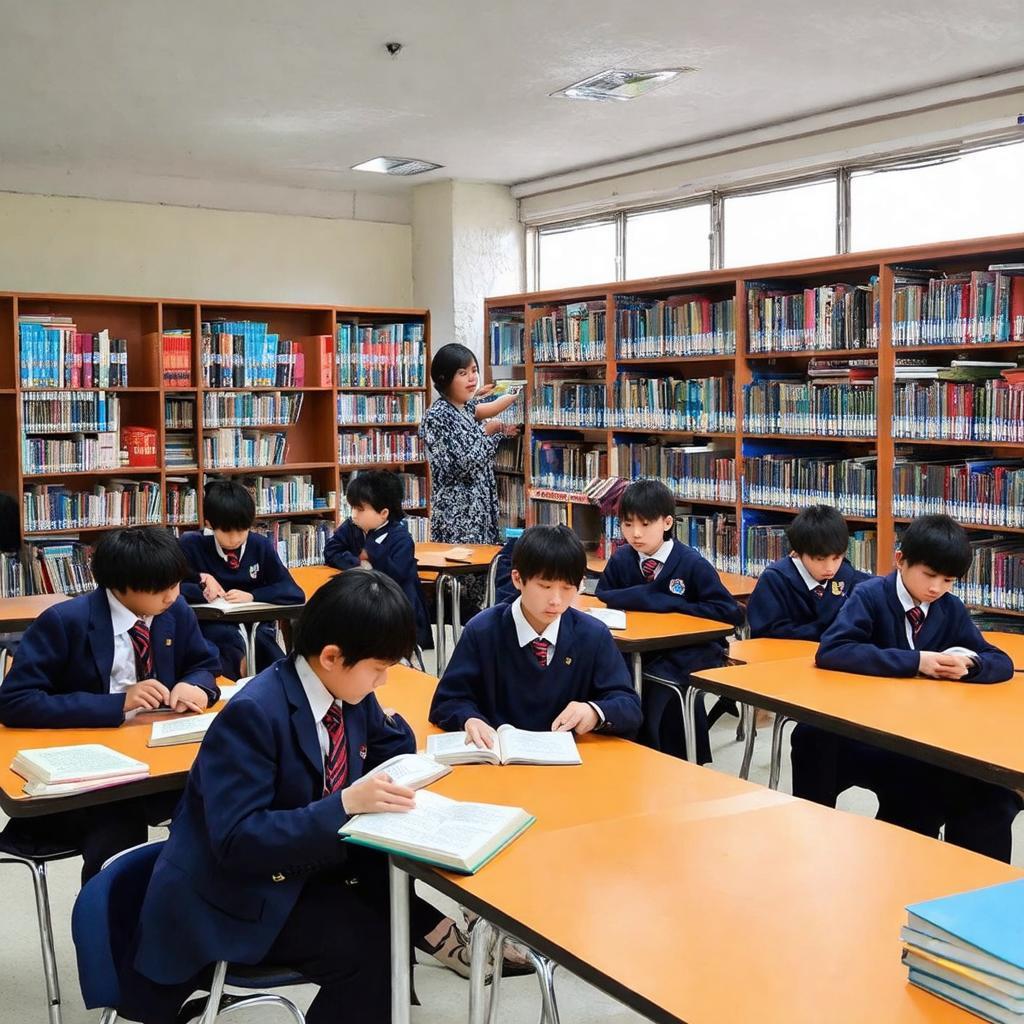 Học sinh trường Bình Chiểu 2 đọc sách trong thư viện nhà trường yên tĩnh