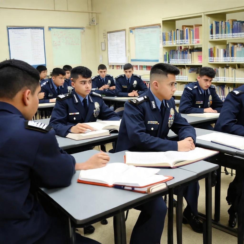 Học viên Trường Cao Đẳng Cảnh Sát Nhân Dân 1 tập trung học tập trong giảng đường hoặc thư viện.
